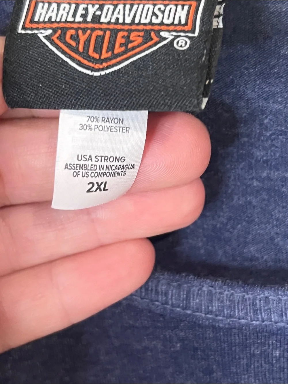 Harley-Davidson Navy Blue Tank Top with Orange Logo